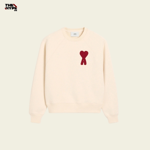 ÁO SWEATER AMI PARIS CREW-NECK WOOL (CREAM)