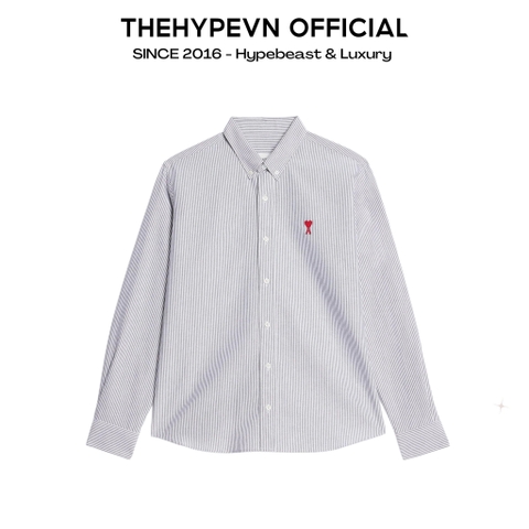 ÁO SƠ MI AMI PARIS BUTTON DOWN STRIPE (BLUE)