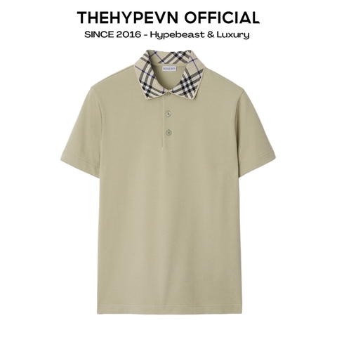 ÁO POLO BURBERRY BBR WOVEN COLLAR (LICHEN)