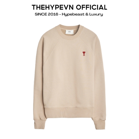 ÁO SWEATER AMI PARIS SWEATSHIRT HEART (BEIGE)