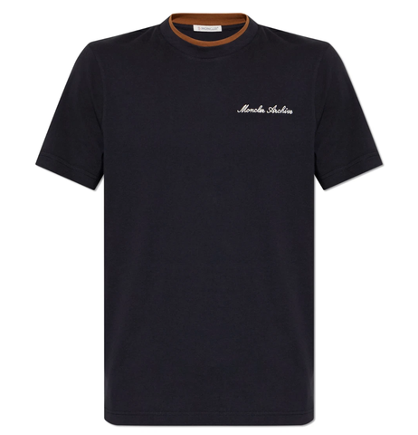 ÁO THUN MONCLER EMBROIDERED LOGO ARCHIVIO (NAVY)