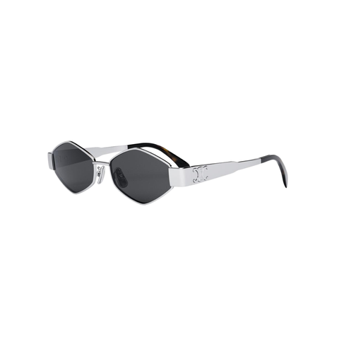 CELINE SUNGLASS - Kính râm Celine Triomphe Geometric Metal & Acetate (SILVER / SMOKE) [Mirror Quality]