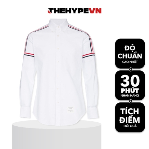 THOM BROWNE SHIRT - Áo sơ mi Thom Brow.ne Elastic Seam White (Sọc Vai) [Mirror Quality]