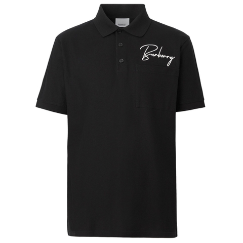 Áo Polo Burberry Logo Embroidered (Black) [Mirror Quality]