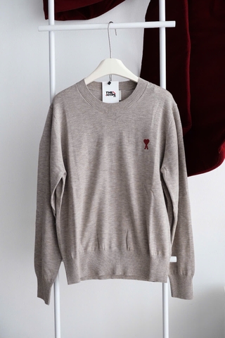 ÁO SWEATER AMI PARIS DE COEUR SMALL LOGO (BEIGE)