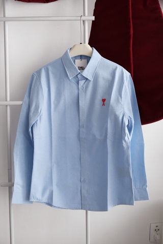 ÁO SƠ MI AMI PARIS HEART LONG SLEEVE (BLUE)