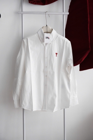 ÁO SƠ MI AMI PARIS HEART LONG SLEEVE (WHITE)