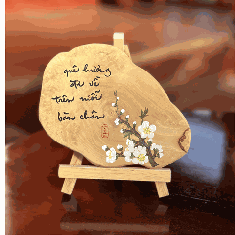Tranh Thư Pháp gỗ cà phê size mini