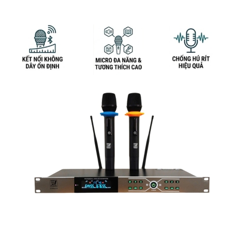 Micro Không Dây EV Acoustic EV66Plus - Mặt Nhôm Nguyên Khối, Chống Hú