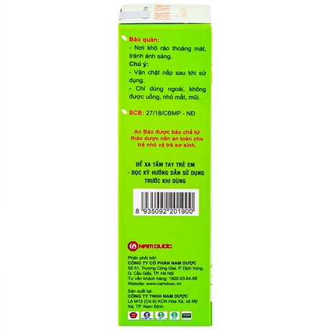 Gel bôi da An Bảo Nam Dược giảm ngứa, dịu nhẹ cho bé (12ml)