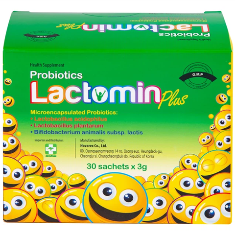 Cốm Probiotics Lactomin Plus Novarex bổ sung vi khuẩn có ích, giúp cân bằng hệ vi sinh đường ruột (30 gói)