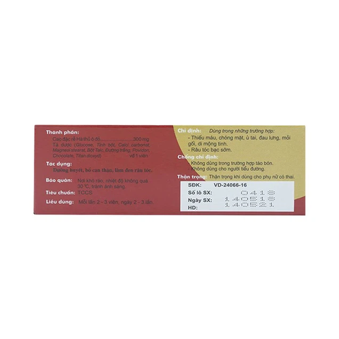 Thuốc Hà Thủ Ô Traphaco điều trị đau lưng, mỏi gối, di mộng tinh (5 vỉ x 20 viên)