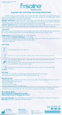 Dung dịch nước muối Fysoline 5ml không chất bảo quản kháng khuẩn (20 ống)