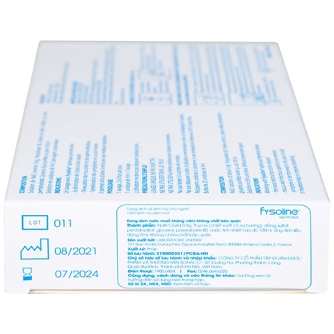 Dung dịch nước muối Fysoline 5ml không chất bảo quản kháng khuẩn (20 ống)