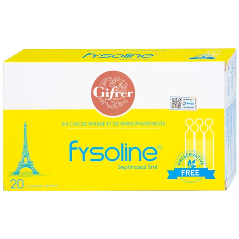 Dung dịch nước muối Fysoline 5ml không chất bảo quản kháng khuẩn (20 ống)