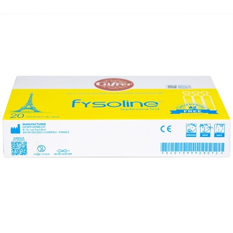 Dung dịch nước muối Fysoline 5ml không chất bảo quản kháng khuẩn (20 ống)