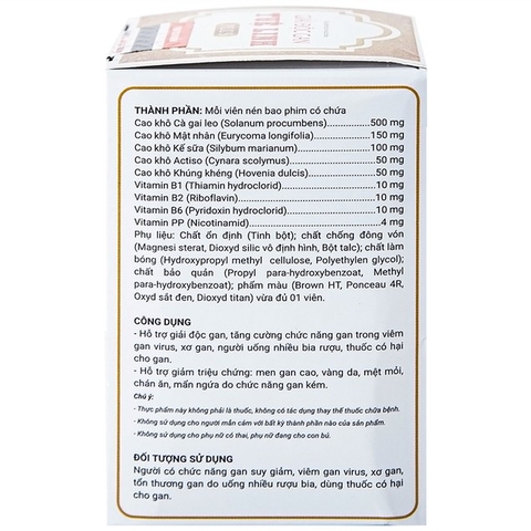 Viên uống Tuệ Linh Plus hỗ trợ giải độc gan, tăng cường chức năng gan (60 viên)