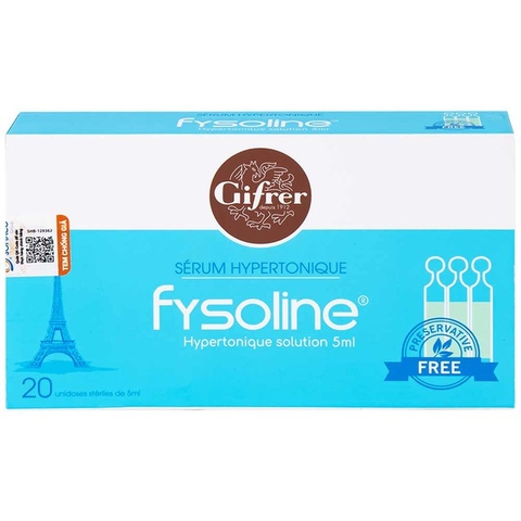 Dung dịch nước muối ưu trương Fysoline 5ml giảm ngạt mũi, khô mũi (20 ống)