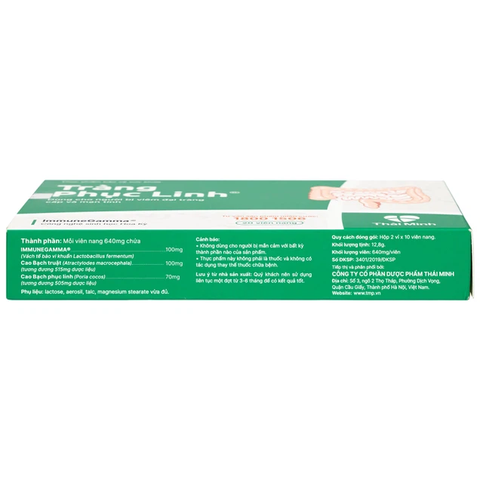 Viên uống Tràng Phục Linh Thái Minh dùng cho người bị viêm đại tràng cấp và mạn tính (2 vỉ x 10 viên)