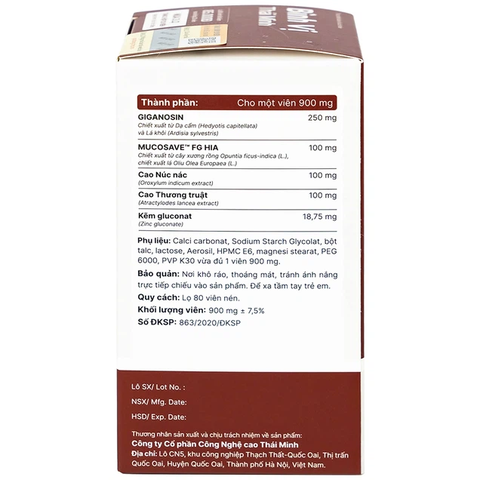 Viên uống Bình Vị Thái Minh hỗ trợ giảm acid dịch vị, giúp bảo vệ niêm mạc dạ dày (80 viên)