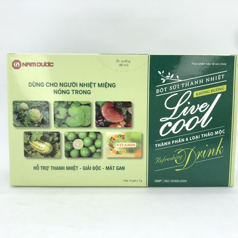 Bột sủi Thanh Nhiệt Livecool Nam Dược hương chanh hỗ trợ giải độc, mát gan (10 gói x 7g)