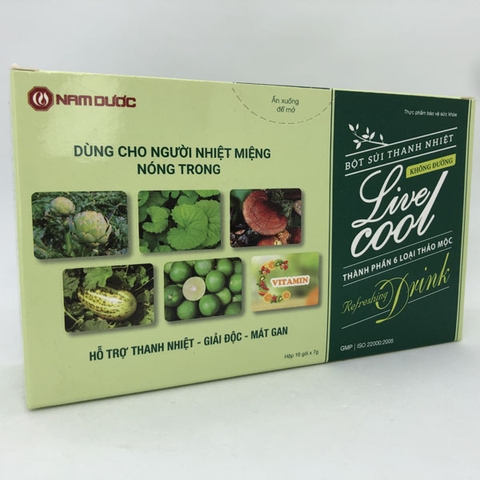 Bột sủi Thanh Nhiệt Livecool Nam Dược hương chanh hỗ trợ giải độc, mát gan (10 gói x 7g)