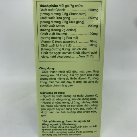 Bột sủi Thanh Nhiệt Livecool Nam Dược hương chanh hỗ trợ giải độc, mát gan (10 gói x 7g)