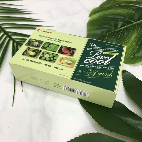 Bột sủi Thanh Nhiệt Livecool Nam Dược hương chanh hỗ trợ giải độc, mát gan (10 gói x 7g)