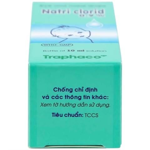 Thuốc nhỏ mắt, mũi Natri Clorid 0,9% Traphaco giảm nghẹt mũi, chảy mũi, viêm mũi dị ứng (10ml)