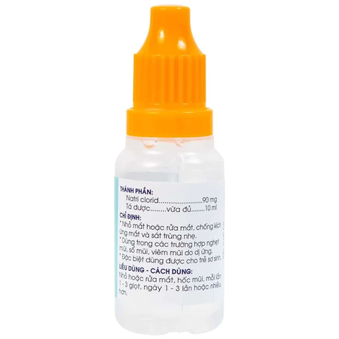 Thuốc nhỏ mắt, mũi Natri Clorid 0,9% Traphaco giảm nghẹt mũi, chảy mũi, viêm mũi dị ứng (10ml)