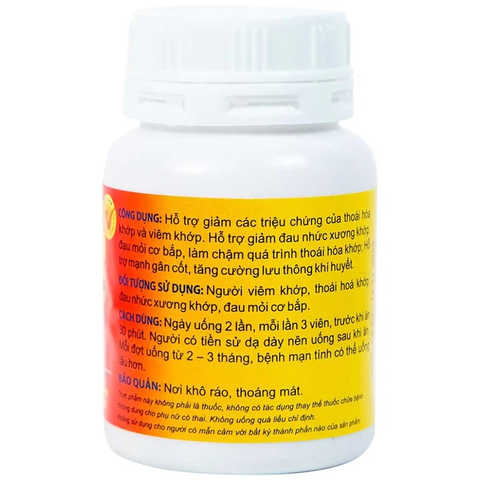 Viên khớp Tâm Bình hỗ trợ giảm các triệu chứng của thoái hóa khớp, viêm khớp (60 viên)