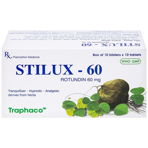 Thuốc Stilux-60 Traphaco dùng lo âu, căng thẳng, mất ngủ (10 vỉ x 10 viên)