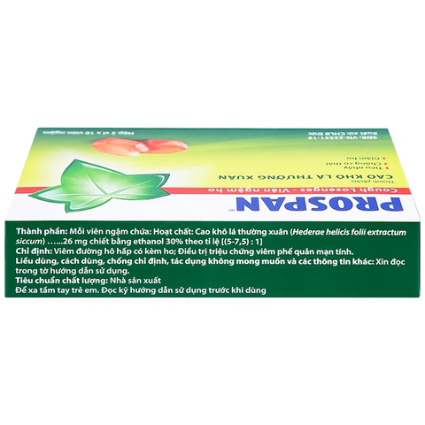 Viên ngậm ho Prospan Engelhard điều trị viêm đường hô hấp cấp (2 vỉ x 10 viên)