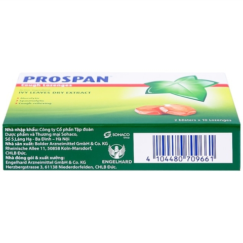 Viên ngậm ho Prospan Engelhard điều trị viêm đường hô hấp cấp (2 vỉ x 10 viên)
