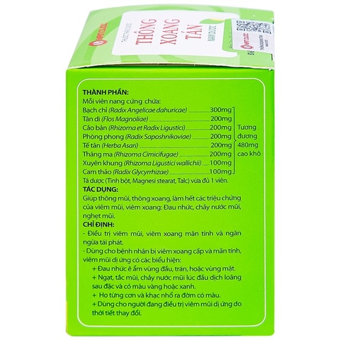 Thuốc Thông Xoang Tán Nam Dược điều trị viêm xoang mãn tính (50 viên)