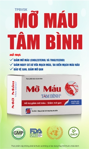 Viên uống Mỡ Máu Tâm Bình hỗ trợ giảm mỡ máu, giảm mỡ gan (5 vỉ x 12 viên)