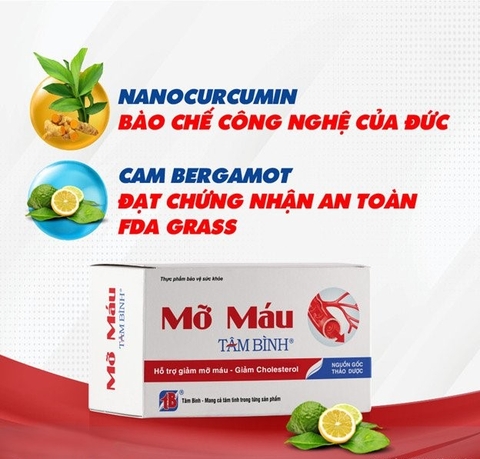 Viên uống Mỡ Máu Tâm Bình hỗ trợ giảm mỡ máu, giảm mỡ gan (5 vỉ x 12 viên)