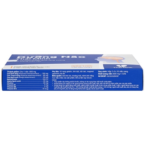 Viên uống Dưỡng Não Thái Minh hỗ trợ hoạt huyết, tăng cường lưu thông máu não (2 vỉ x 10 viên)