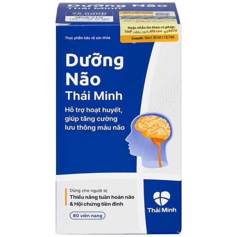 Viên uống Dưỡng Não Thái Minh hỗ trợ hoạt huyết, tăng cường lưu thông máu não (80 viên)