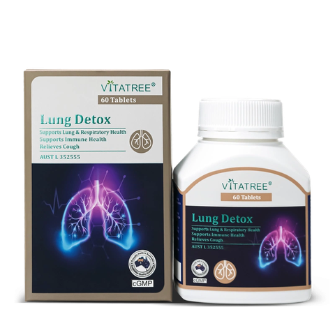 Viên uống Vitatree Lung Detox hỗ trợ giảm ho, bảo vệ đường hô hấp - Hộp 60 viên