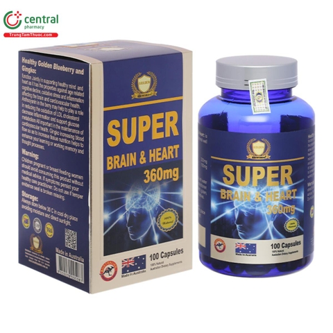 Thực phẩm bảo vệ sức khỏe Super Brain & Heart 360mg (100 Viên)