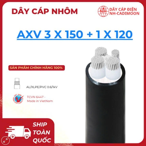 Dây Cáp Nhôm AXV 3×150 + 1×120 – Công Suất Siêu Lớn, Trung Tính Khủng, Giá Hợp Lý
