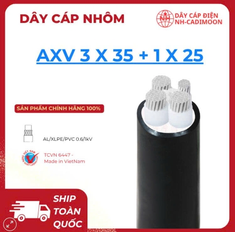 Dây Cáp Nhôm AXV 3×35 + 1×25 – Giá Rẻ Cho Công Trình Hạ Thế