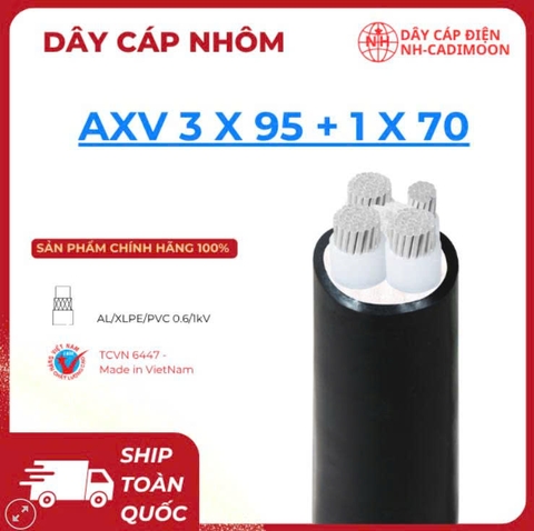Dây Cáp Nhôm AXV 3×95 + 1×70 – Cân Bằng Tải Tuyệt Đối, Giá Rẻ Cho Công Trình Lớn