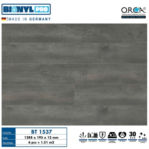 Sàn gỗ Binyl Pro BT1537 12mm – Charcoal Oak