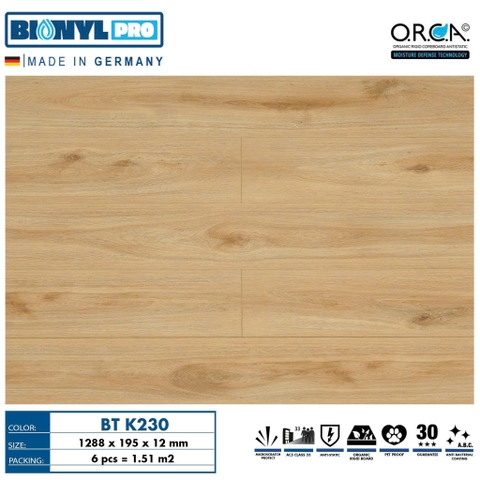 Sàn gỗ Binyl Pro BTK230 12mm – Hamilton Oak