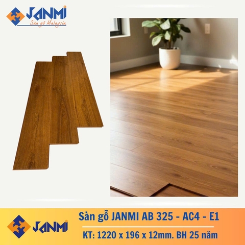 Sàn gỗ Janmi AB325 nhập khẩu 12mm