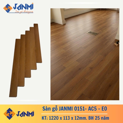 Sàn gỗ Janmi O151 nhập khẩu 12mm