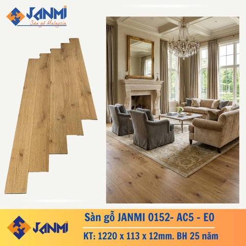 Sàn gỗ Janmi O152 nhập khẩu 12mm