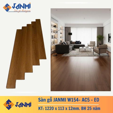 Sàn gỗ Janmi W154 nhập khẩu 12mm